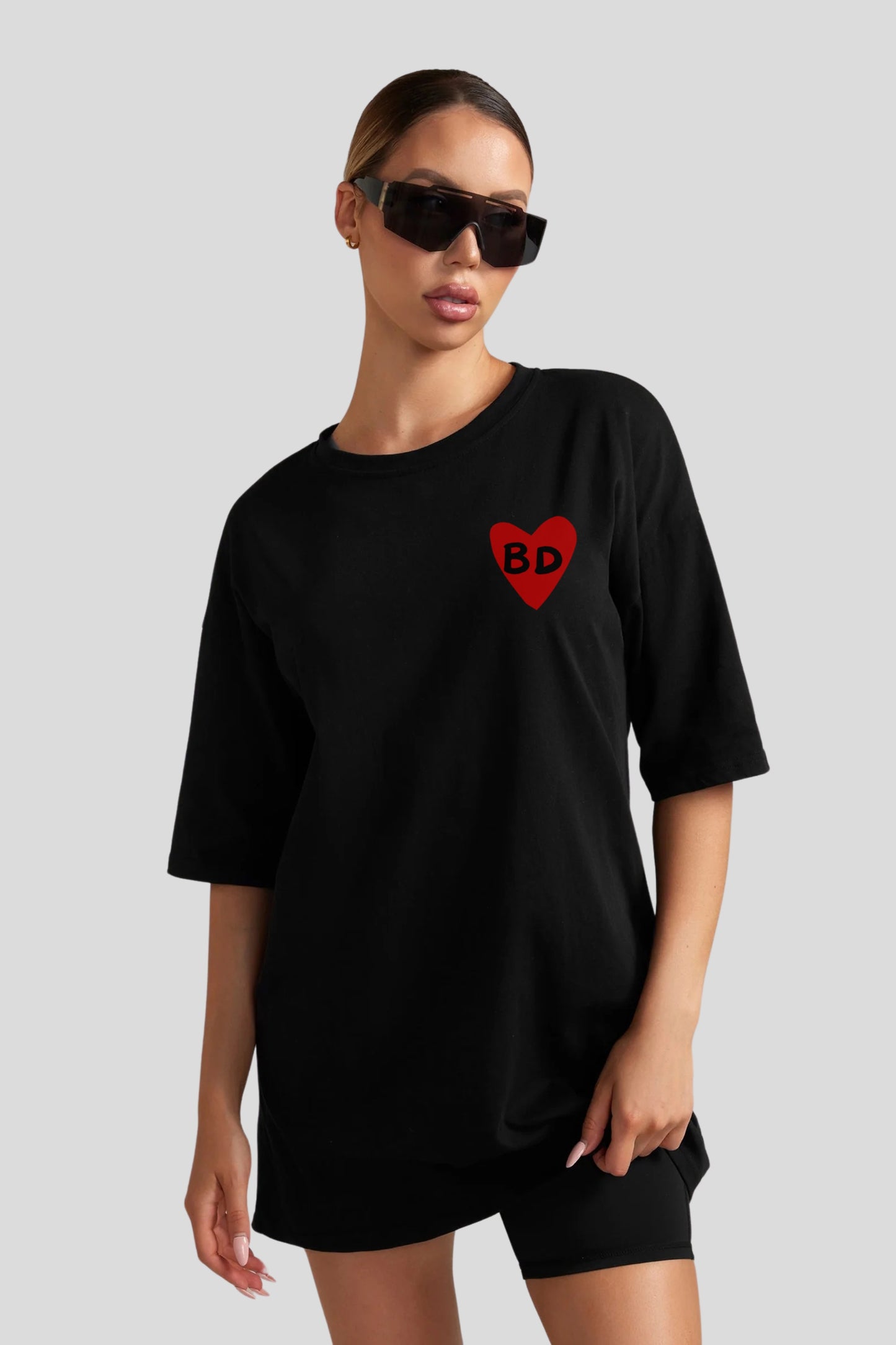 BD Heart Oversized Tee - Black 