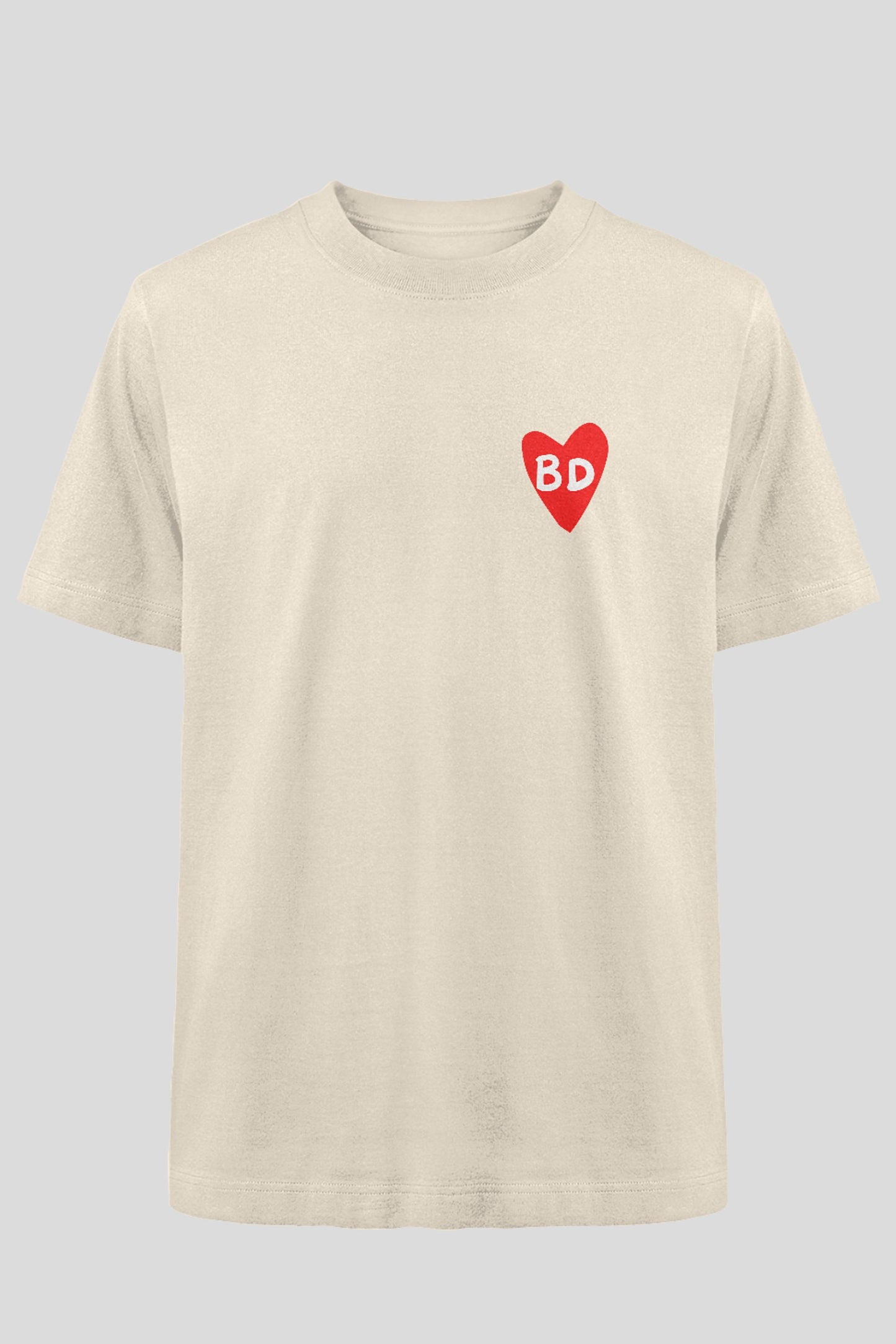 BD Heart Oversized Tee - Natural Raw