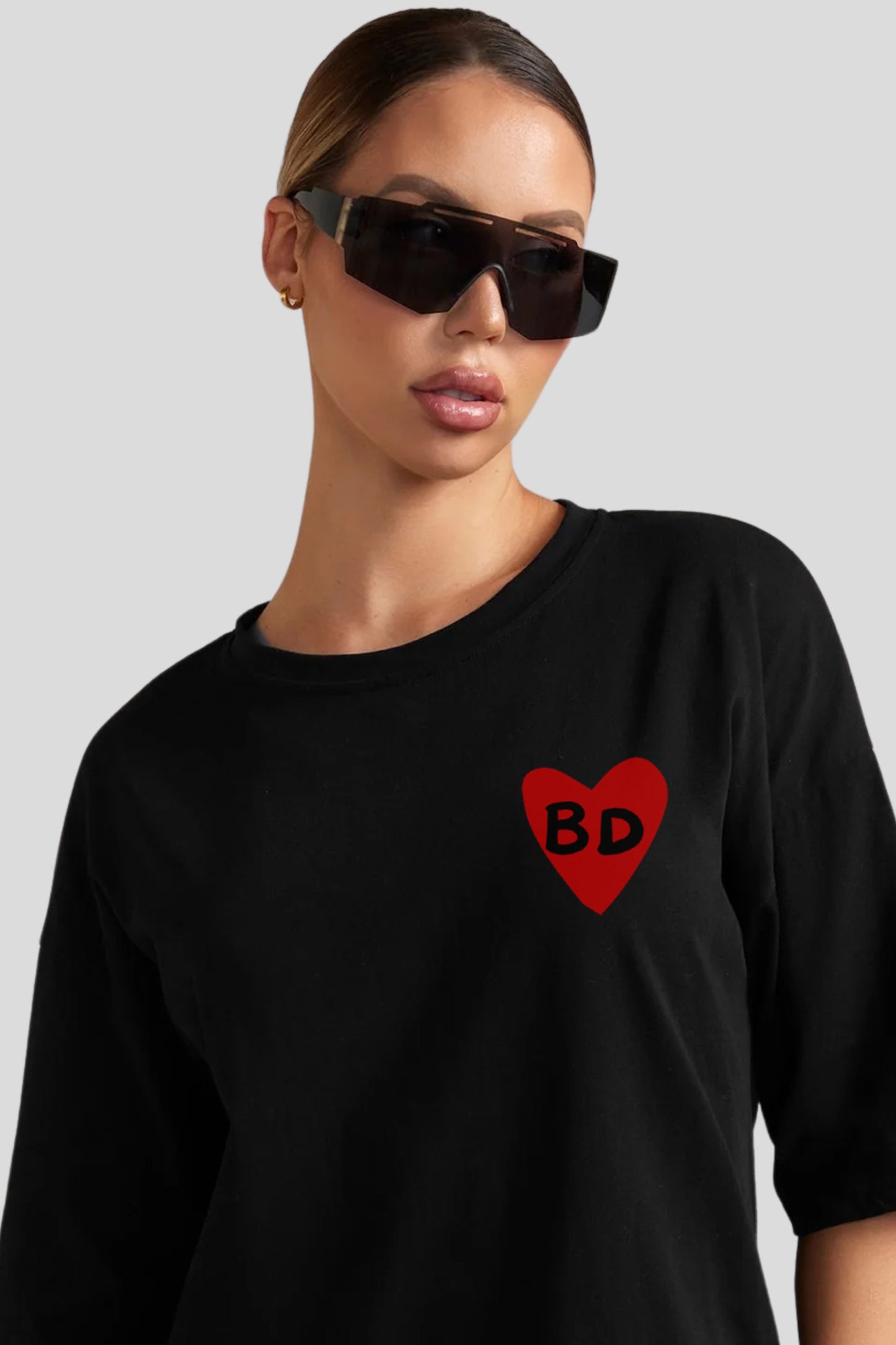 BD Heart Oversized Tee - Black