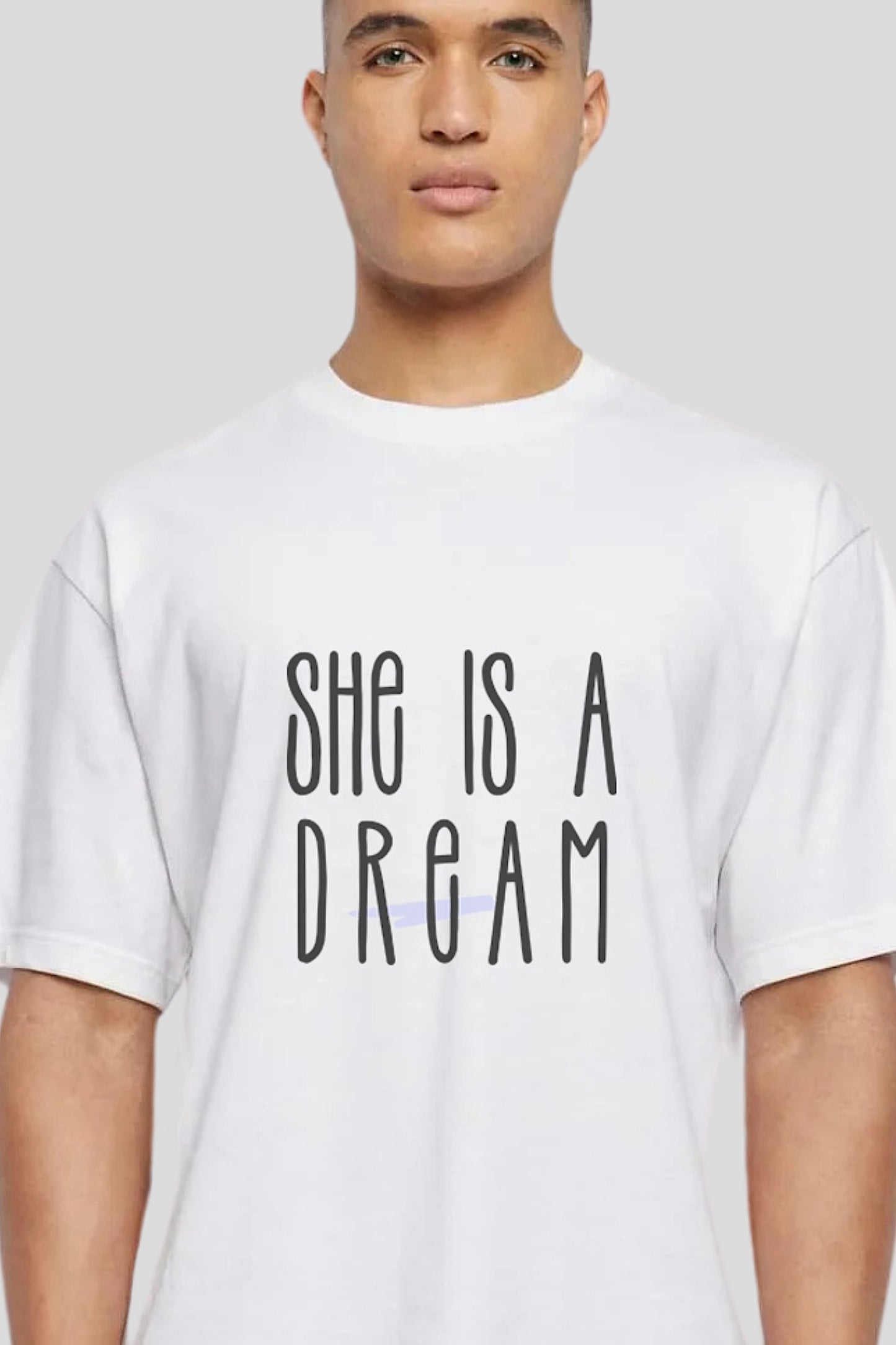 She is a Dream Couple Oversized Tee - White