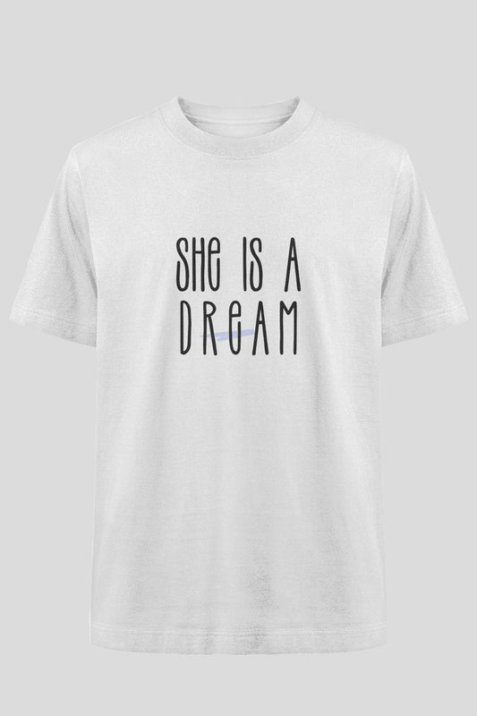 She is a Dream Couple Oversized Tee - White