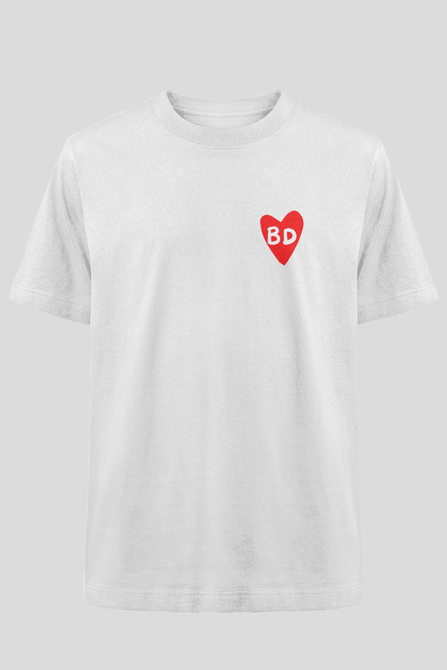 BD Heart Oversized Tee - White