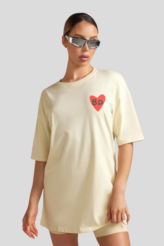 BD Heart Oversized Tee - Natural Raw