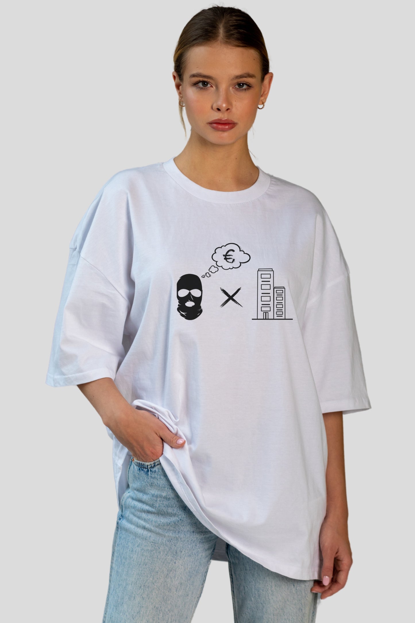 Bendo Logo Oversized Tee - White