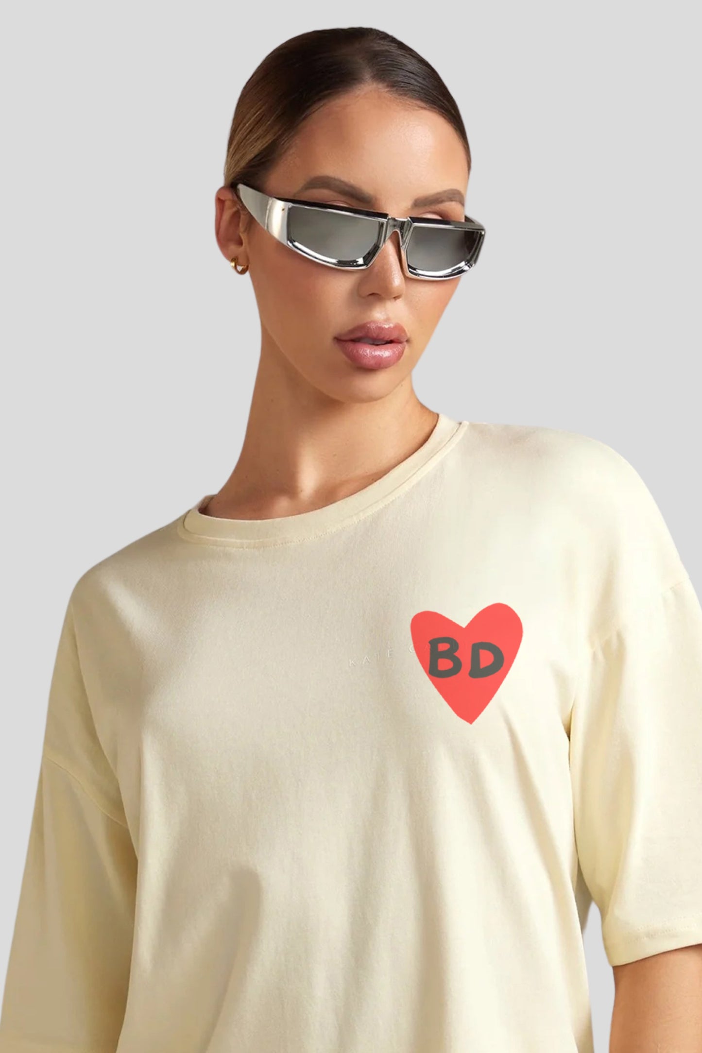 BD Heart Oversized Tee - Natural Raw