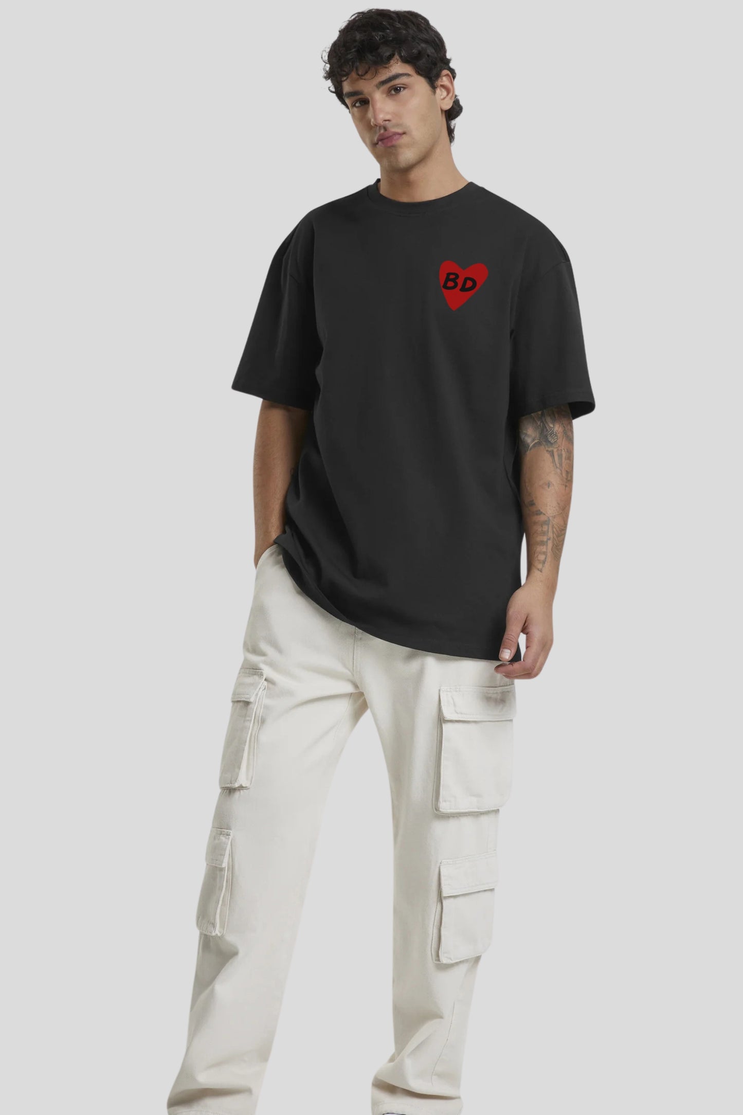 BD Heart Oversized Tee - Black