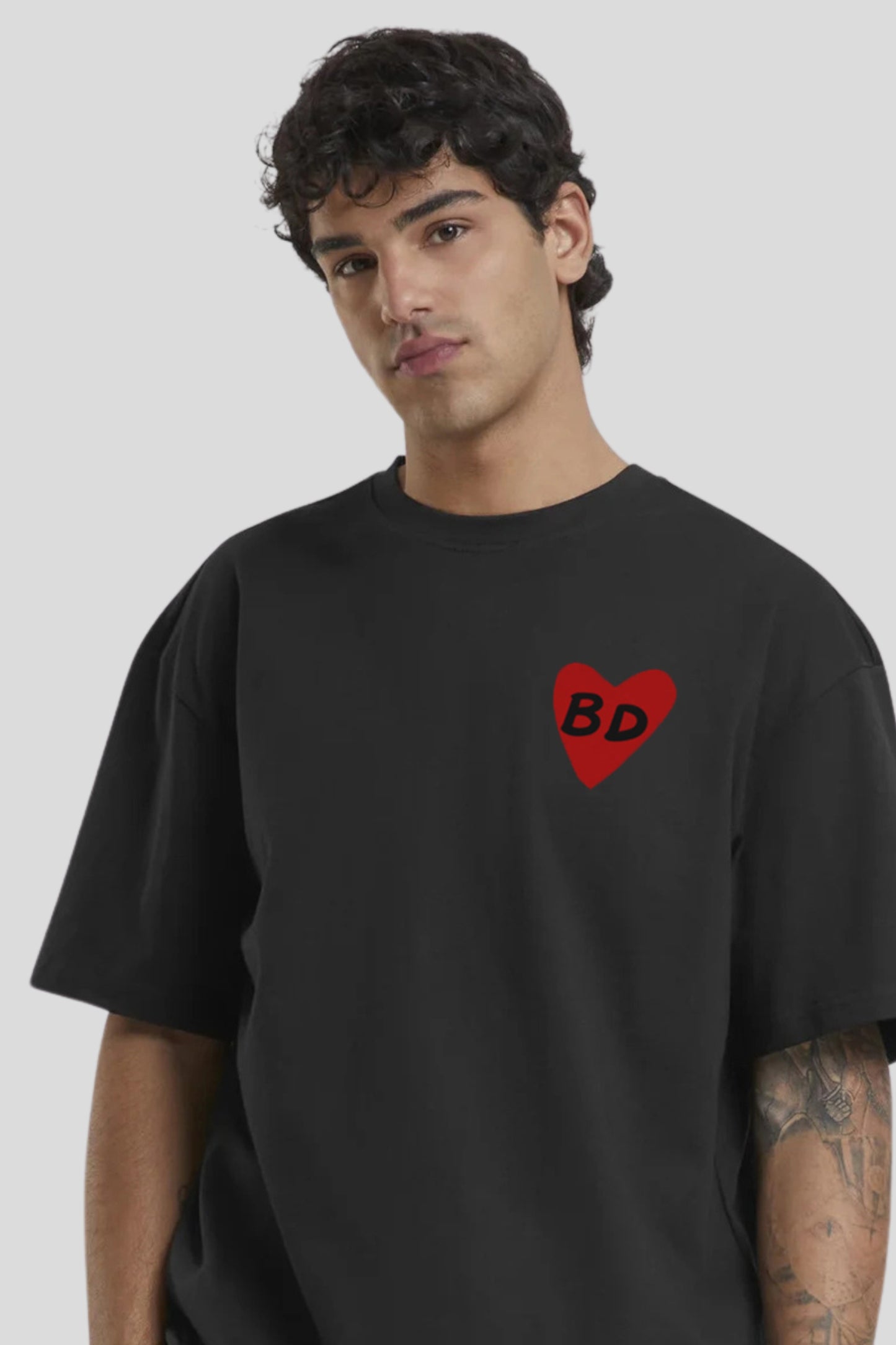 BD Heart Oversized Tee - Black