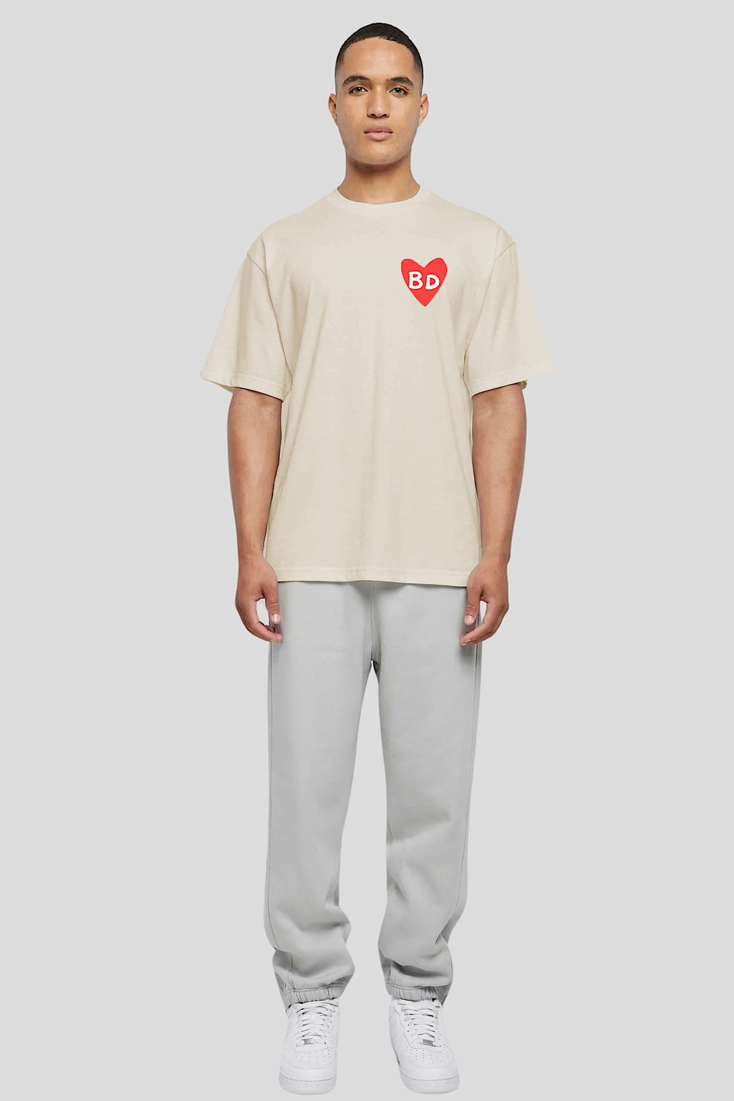 BD Heart Oversized Tee - Natural Raw