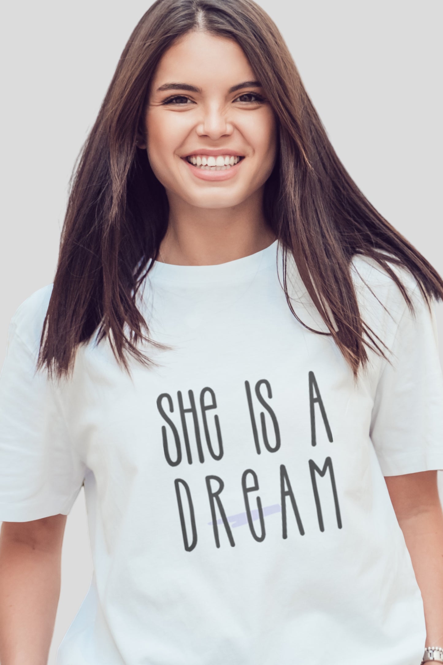 She is a Dream Couple Oversized Tee - White 