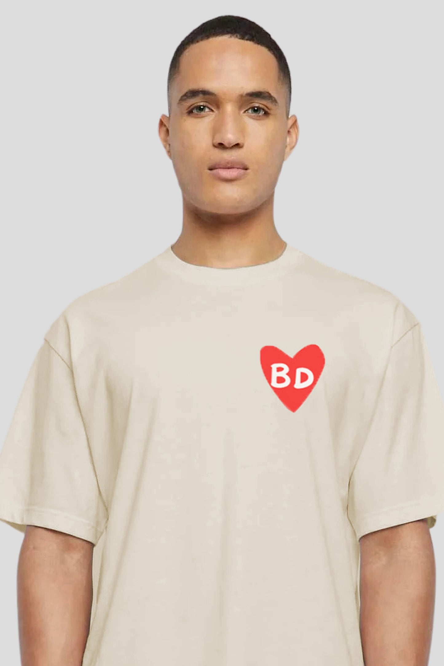 BD Heart Oversized Tee - Natural Raw