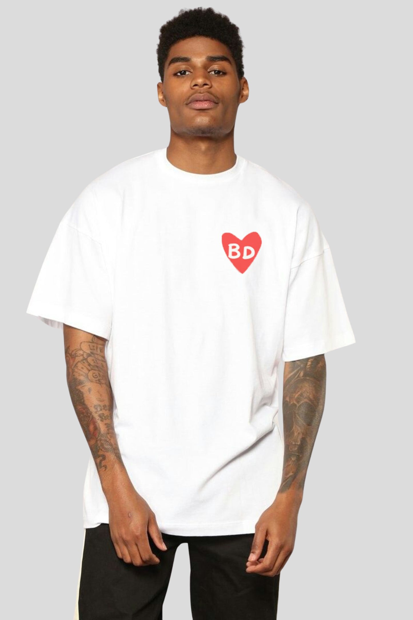 BD Heart Oversized Tee - White